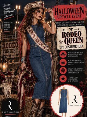 Halloween Upcycle Costume Base Rare London Denim Midi Dress 6 NWT Flawed
